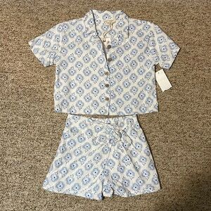 NWT Jessica Simpson linen skort and shirt girls size 6x